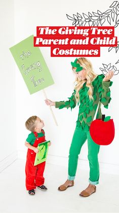 a little boy and girl dressed up in costumes