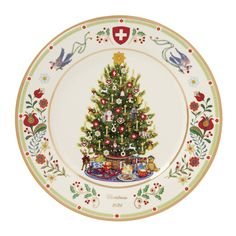 a plate with a christmas tree on it