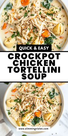 Crockpot Chicken Tortellini Soup is the perfect combination of hearty and comforting! This creamy soup is loaded with tender chicken, cheese-filled tortellini, and a flavorful broth that will have everyone asking for seconds. It’s an easy, family-friendly meal that pairs well with a side salad or garlic bread. Whether you’re hosting guests or enjoying a quiet night in, this recipe is a guaranteed crowd-pleaser. Save this pin to enjoy a simple and delicious dinner idea! Tuscan Chicken Tortellini Soup Crockpot, Soup Tortellini Chicken, Chicken Tortellini Soup Crock Pot Creamy, Best Tortellini Soup Recipes, Crockpot Creamy Chicken Tortellini Soup, Crock Pot Soup Tortellini, Creamy Chicken Tortellini Soup Crockpot, Slow Cooker Chicken Tortellini Soup, Cheese Tortellini Soup Crockpot