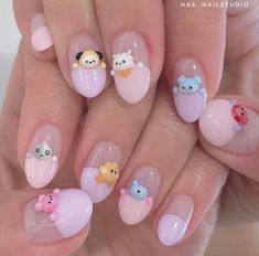 Army Nails, Kawaii Nail Art, Fun Summer Nails, Korean Nails, Gel Nails Diy