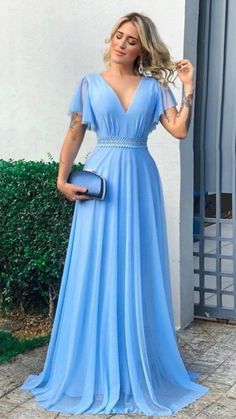 Frocks And Gowns, Simple Gowns, Blue Evening Dresses, فستان سهرة, A Line Prom Dresses, Printed Cotton Dress, Mode Inspo, Prom Dresses Blue, Custom Dresses