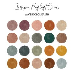 the different colors of watercolor earth are shown in this poster, which is also available for