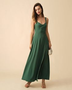 Free shipping on orders over $69. Shop the solid color maxi dress - green - xs,s,m,l,xl at RIHOAS. Macys Outfits, Formal Maxi Dresses, Prom Inspiration, Tailored Clothes, Custom Size Dresses, Multi Dress, Long Dress Casual, Maxi Dress Green, Prom Party