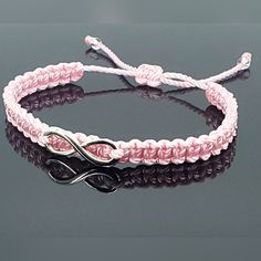 Fashionable And Durable Hand-Made Pink String Bracelet With An Infinity Charm For Wrist Sizes From 6 To 9 Inches, With An Easy To Use Zip Like Function To Fit Your Wrist, You'll Have It On As Soon As You Get It. Made From High Quality Pink String, It Will Be Sure To Last. To Some Wearing The Infinity Symbol It Can Symbolize Its More Modern Interpretation Of Eternity And Everlasting Love. However, To Others Their Connection To The Infinity Draws From Its Ancient Understanding As The Symbol Of Per Macrame Bracelet Tutorial, Infinity Charm, Bracelet Diy, Macrame Bracelet, Infinity Symbol, The Infinity, Everlasting Love, String Bracelet, You Get It