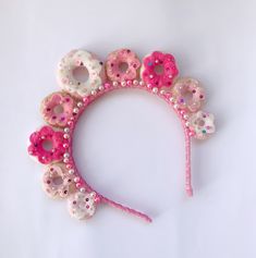 Headband Donut Hat, Donut Theme Party, Birthday Headband, Pink Donuts, Costume Hats, Costume Accessories, Party Hats, Donuts, Headpiece