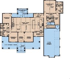 the first floor plan for this house shows the living area and dining room, as well as