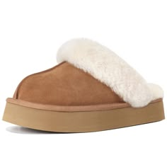 PRICES MAY VARY. Warm and Comfy: Women's platform slippers are lined with soft faux fur inside and made of sturdy and breathable suede, which can keep your feet dry and comfortable all the time, and the plush design of the collar makes the shoes more cute and charming as a whole, this slippers for women will bring you more warmth in the cold winter Great Cushioning: Platform slippers for women' soles are equipped with thick and high quality eva material , and the arch is designed to fit your feet perfectly, so that your feet can relax like never before Indoor and Outdoor: Slipper shoes are made of sturdy and wear-resistant ultra-lightweight rubber sole, the bottom of the beautiful and exquisite texture can provide strong grip, can be very good non-slip, whether indoor or outdoor womens sli Womens Winter Slippers, Flufy Slippers, Amazon Slippers, 13 Birthday Gifts, Uggs Slippers, Women Slippers Fashion, Slip On Slippers, Foam Slippers, Plush Design