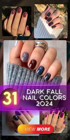 Fall Nails Jewel Tone, Navy Blue And Burgundy Nails, Navy Fall Nails, Cute Fall Nails Simple, Almond Nails Ideas Fall, Fall Nails 2024 Color Trends, Dark Fall Nail Colors, Beetle Juice Nails, Blue Fall Nails