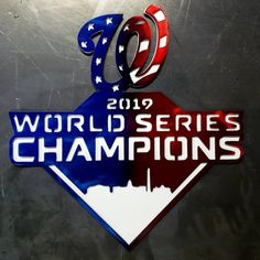 the logo for the 2009 world series is shown in red, white, and blue