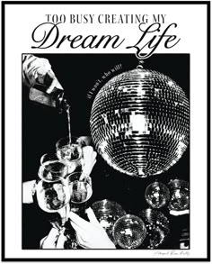 Black and White Disco Ball Decor - 12X16 Inches Set of 1 Party Decor Poster & Prints - Black Wall Art - Quotes Wall Decor - Aesthetic Room Decor - Bart Cart Cute Room Decor - Vintage Wall Art Home & Garden > Decor > Artwork > Posters, Prints, & Visual Artwork GROUP DMR Black And White Disco Ball, Bart Cart, Diner Ideas, My Dream Life, 21 Diner, Collage Mural, Stockholm Style, Black Wall Art, Wallpaper Photos