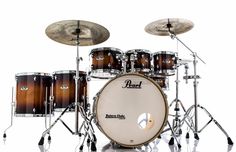 a drum set is shown on a white background