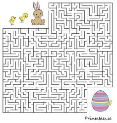 a maze with an easter bunny and chicks