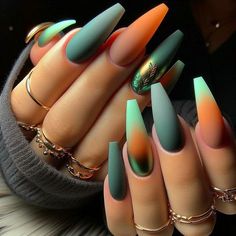 Indian Summer Nails, Medium Nails Inspiration, Maquillage On Fleek, Nagellack Trends, Sassy Nails, Fancy Nails Designs, Fall Acrylic Nails, Nail Swag, Glam Nails