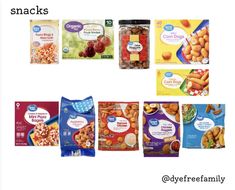 several bags of snacks are shown in this advertisement