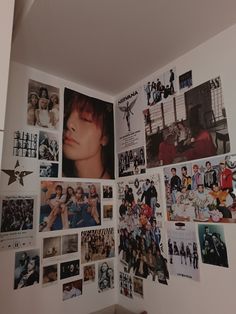 a wall with many pictures and people on it