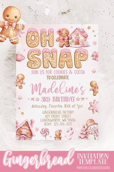 a pink and gold birthday party with gingerbreads on the front, an ice cream parlor in the back