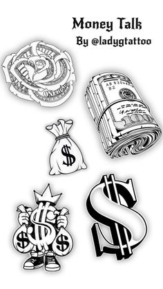 Maching Tattoos, Anchor Tattoo Design, Black Art Tattoo, Gangsta Tattoos, Money Tattoo, Tattoo Outline Drawing, Scary Tattoos, Sketch Tattoo Design, Old School Tattoo Designs