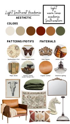 a poster with different types of furniture and decor