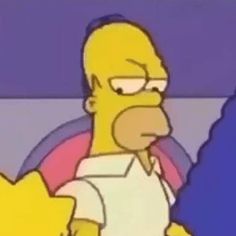 the simpsons character is talking to someone in front of him with his hand on his hip