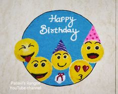 a birthday card with smiley faces on it