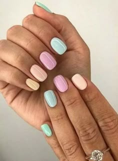 Pastel Nails Designs, Nagellack Trends, Cute Spring Nails, Smink Inspiration, Metallic Nails, Nails 2020, Rainbow Nails