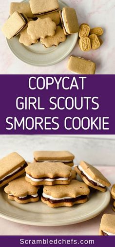 You'll love the flavor of summer with our delicious Girl Scout S'Mores Cookie recipe! Made with classic flavors, it's a perfect treat! Girl Scout Smores Cookie Recipe, Copycat Girl Scout Cookies, Copycat Girl Scout Cookie Recipes, Homemade Girl Scout Cookies, Lemonade Girl Scout Cookies, Girl Scout Cookie Recipes, Cookbook Inspiration, Smores Cookies Recipes, Dessert Cheese Ball