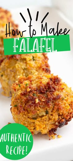 an image of how to make falafel recipe on a white platter