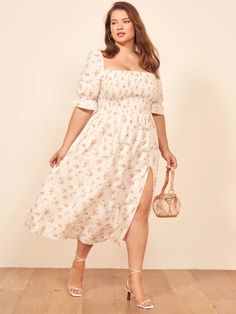 14 Lightweight Midi Dresses That Are Perfect For Hot Summer Days White Floral Dress Outfit, Big Size Fashion, Floral Dress Outfits, Harry Style, Hipster Grunge, Rock Outfit, Party Kleidung, Legging Outfits, Fashion Life