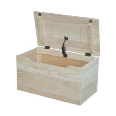 an open wooden box with two handles