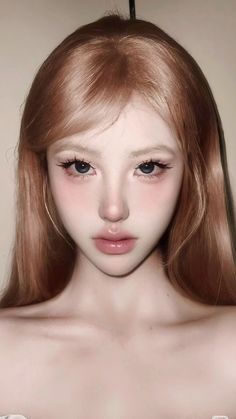 Cool Douyin Makeup, Light Douyin Makeup, Heavy Douyin Makeup, Douyin Wedding Makeup, Douyin Makeup On White Person, Mermaid Face, Chinese Douyin Makeup, Soft Gyaru Makeup, Make Up Douyin