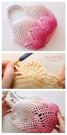 crochet purse pattern with instructions to make it look like an openwork bag