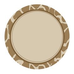 a giraffe print pattern on a brown and white plate with a black background