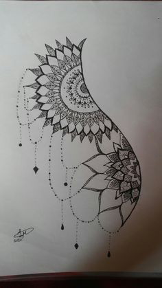 a drawing of a paisley design on paper