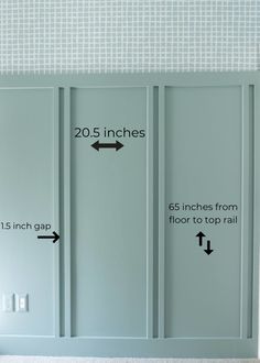 an image of the measurements for doors in a room with white walls and tile flooring