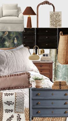 Decor Items, Collage, Bedroom, Furniture