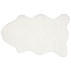 a white sheepskin rug on a white background