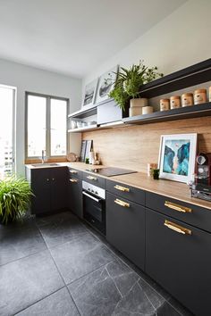 the kitchen is clean and ready to be used as a place for cooking or eating