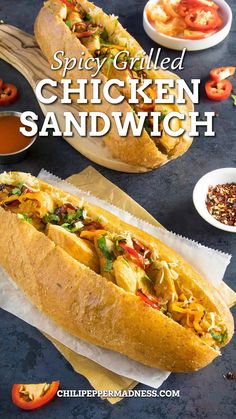 the cover of spicy grilled chicken sandwich