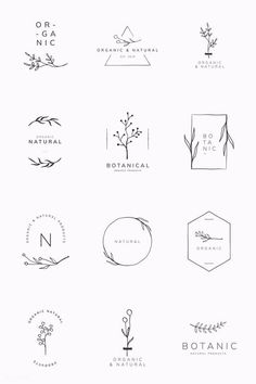 a bunch of logos that are all in different shapes and sizes, with the words botanical on