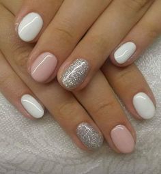 Classy Nail Art, Shellac Nails, Dipped Nails, Gel Nail Designs, Glitter Nail Art, Classy Nails, Wedding Nails, Trendy Nails, Nail Art Design