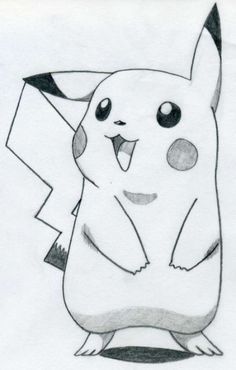 a drawing of a pikachu holding a piece of paper