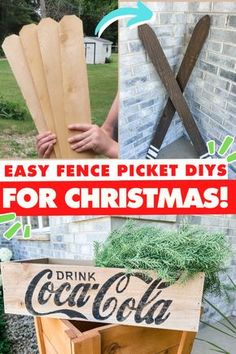 an easy diy for christmas sign made out of wooden crates