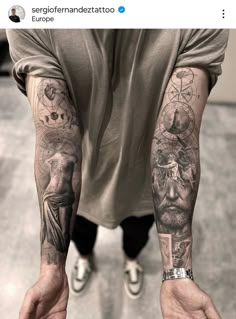 a man with many tattoos on his arms