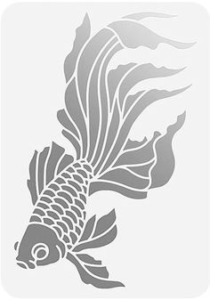 a black and white image of a fish on a white background with the words koi in