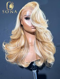 613# 27# Highlight HD Lace Front Wig Human Hair Wig For Woman 13x6 13x4 Lace Frontal Honey Blonde Blonde Curly Wig Black Women, Bratz Hairstyles, Reverse Ombre Hair, Blonde Curly Wig, Exotic Hairstyles, Streetwear Jewelry, Neutral Blonde, Frontal Wig Hairstyles, Blonde Lace Front Wigs