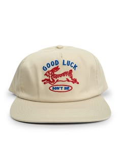 Everyone needs some good luck in their life! Our Good Luck Hat may be new but it is a vintage classic. With its neutral base and colored embroidery, it will elevate any everyday look. THE SPECS + DETAILS 100% Cotton Twill Leather Adjustable Snapback Direct embroidery Imported Corduroy Flat Bill Hat, Hat Design Ideas, Aesthetic Hats, Flat Brim Hats, Snap Back Hats, Hats Embroidery, Iron And Resin, Rabbit Hat, Wu Wear