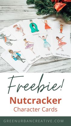 free printable nutcracker character cards for christmas