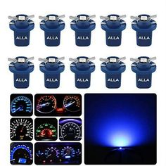 12x blue car dashboard light bulbs with gauges and speedometer for all cars