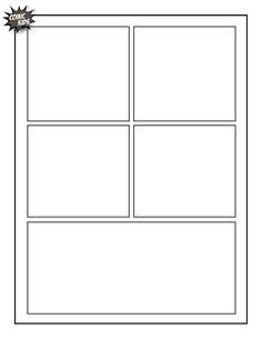 a blank comic strip is shown in black and white