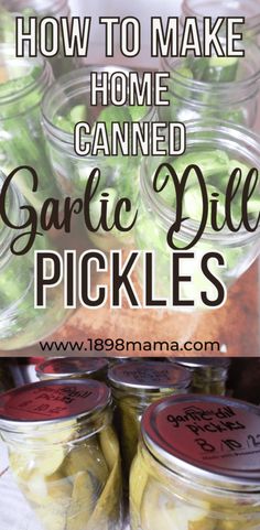 jars filled with pickles sitting on top of a table